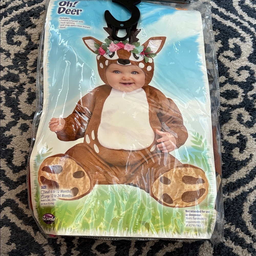 Fun World Baby Girl's Oh Deer Baby Costume, Brown Buck Spotted Fawn Bambi